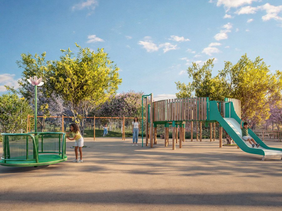 Perspectiva ilustrativa: playground do bairro Park Avenue